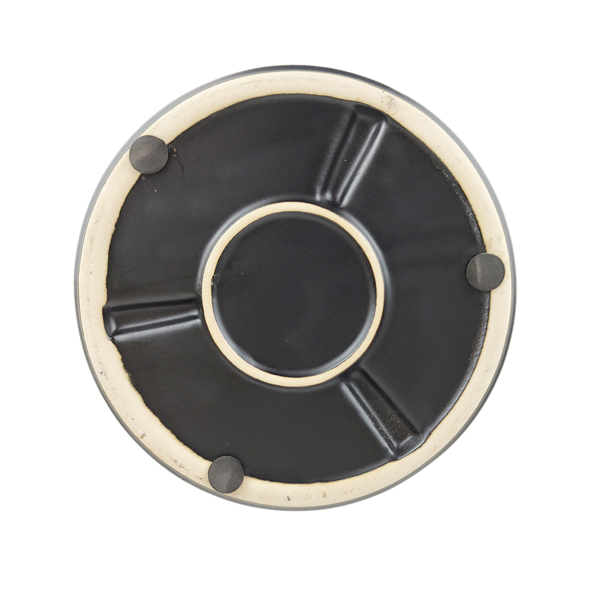6 inch Black Porcelain Cylinder Pot with Saucer