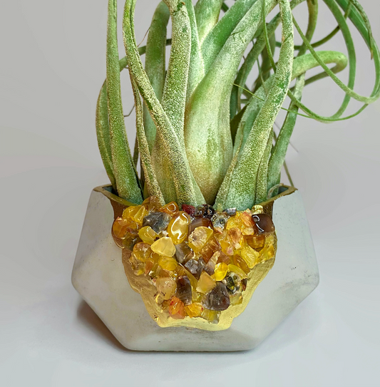 YELLOW AGATE GEOMETRIC PLANTER