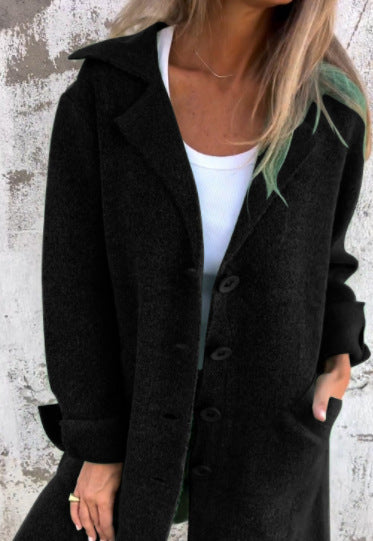 Fall Mid-Length Cardigan with Pockets