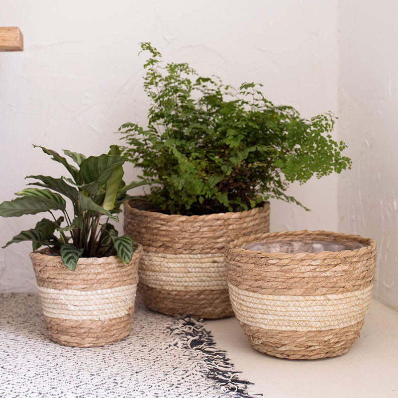 Straw Flowerpot Flower Frame Planting Basket