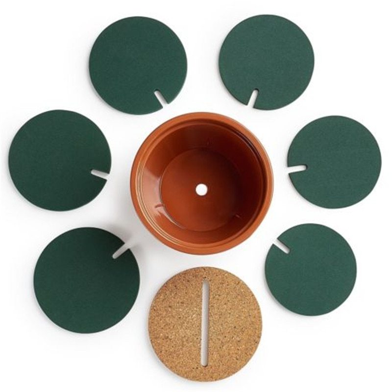 Cute Creative Coaster Mat Cactus Potted Plants Shape Cup Mat Heat Insulation Pad Table Decoration Kitchen Accessories