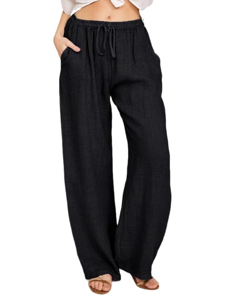 Women's Casual Cotton Blend Loose Drawstring Pants