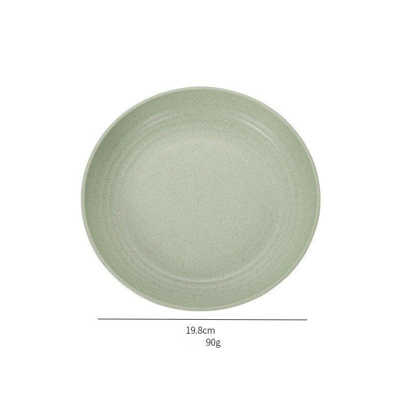 Wheat Straw Cutlery Round Environmentally Friendly Anti-drop Disc Meal Dish Multi-color