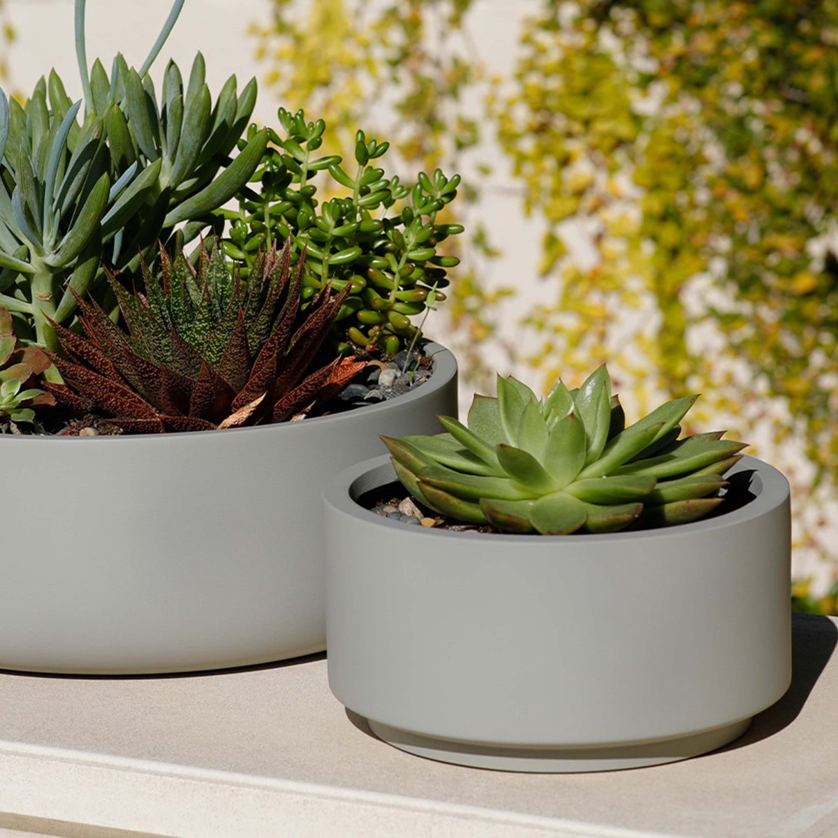 8.75 inch Smooth Gray Fiberstone Ceramic Pot