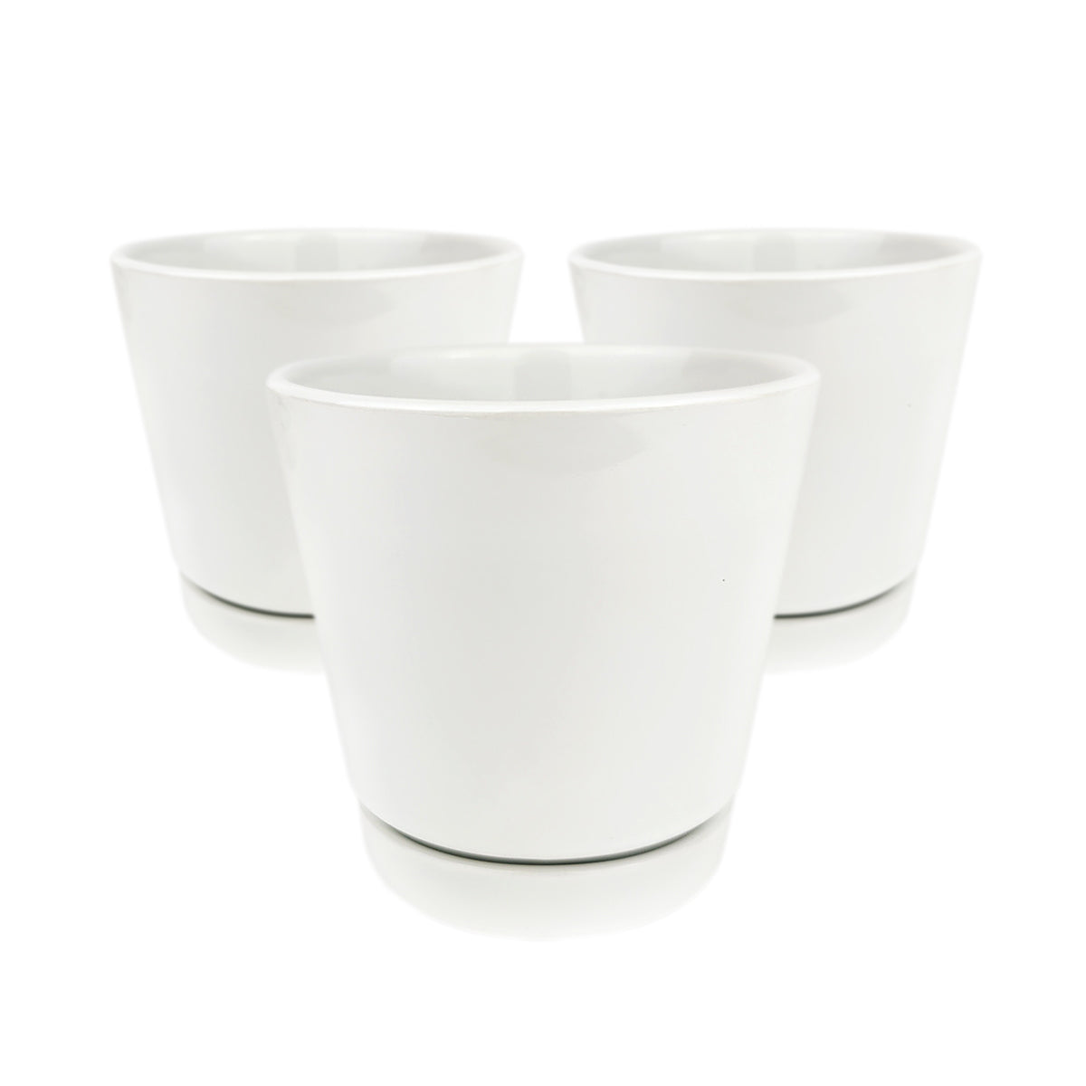 Pack of 3 White Minimalist Ceramic Pots