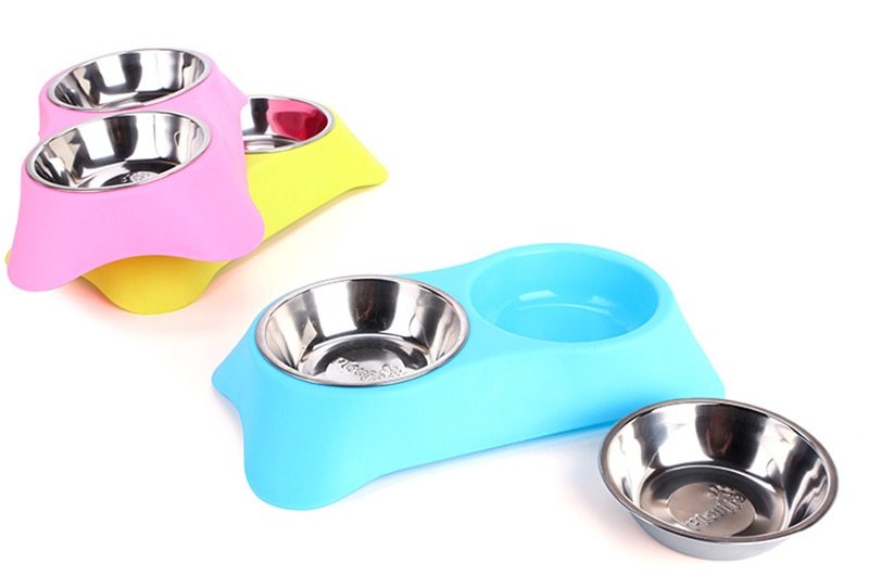 Sunscreen silicone pet double bowl Environmentally friendly non-toxic silicone non-slip food dog bowl