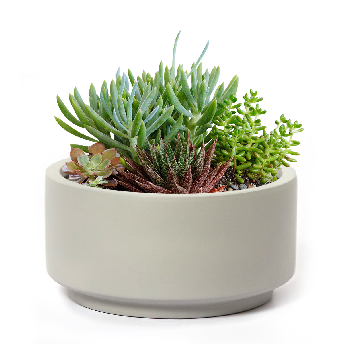 7 inch Smooth Gray Fiberstone Ceramic Pot