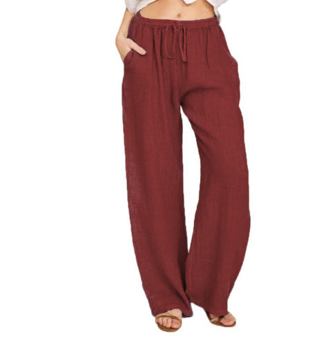 Women's Casual Cotton Blend Loose Drawstring Pants