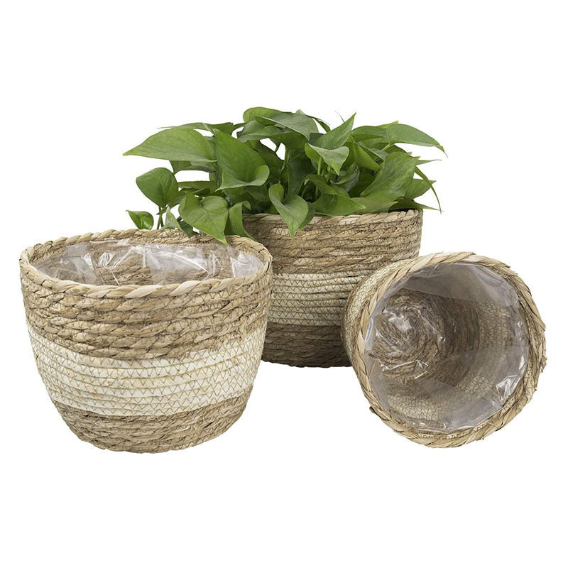 Straw Flowerpot Flower Frame Planting Basket