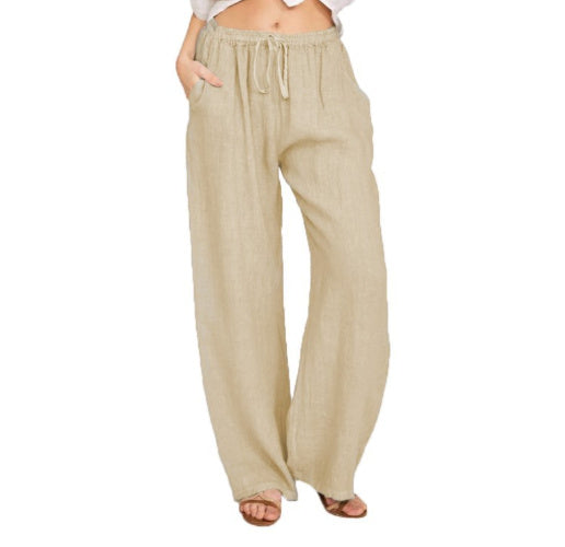 Women's Casual Cotton Blend Loose Drawstring Pants