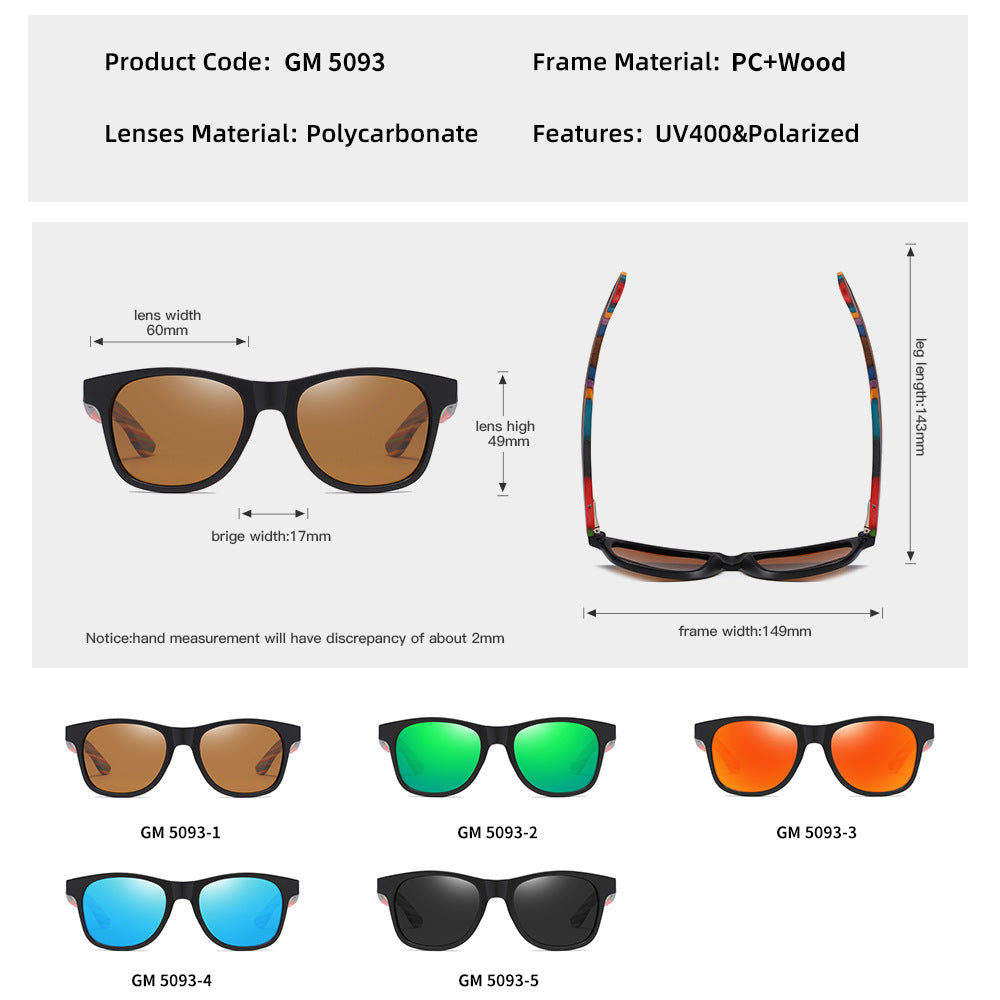 Color Wood Eco-friendly Polarized Sunglasses