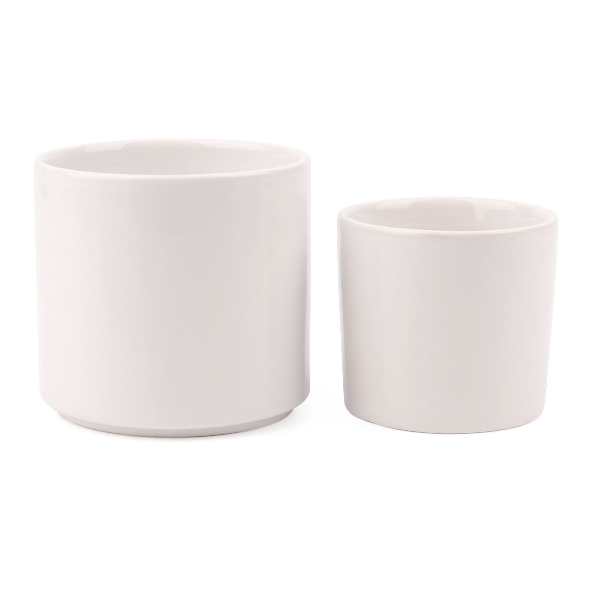 White Modern Cylinder Pot