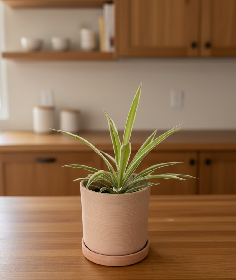 Spider Plant - Chlorophytum comosum - 4 Inch Nursery Pot - Easy to Grow - Beginner Houseplant - Air Purifying Plant - Low-maintenance - Office Plant
