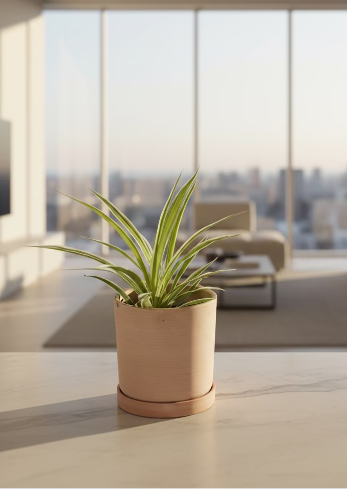 Spider Plant - Chlorophytum comosum - 4 Inch Nursery Pot - Easy to Grow - Beginner Houseplant - Air Purifying Plant - Low-maintenance - Office Plant