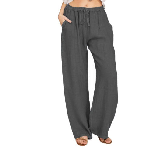 Women's Casual Cotton Blend Loose Drawstring Pants