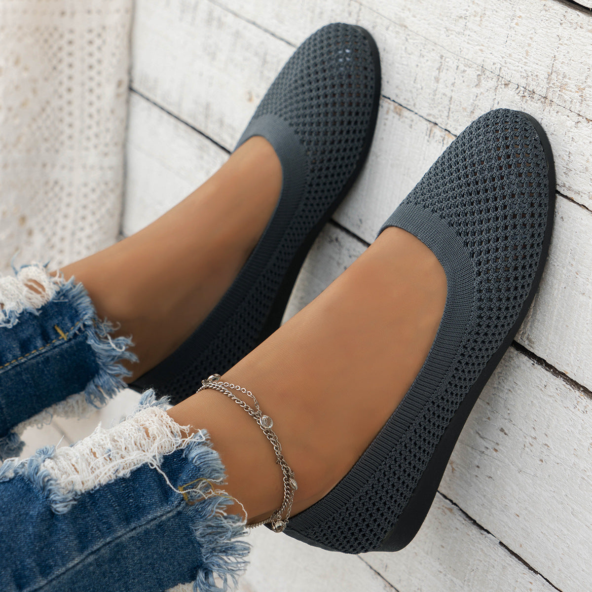 Woven Flat Pumps