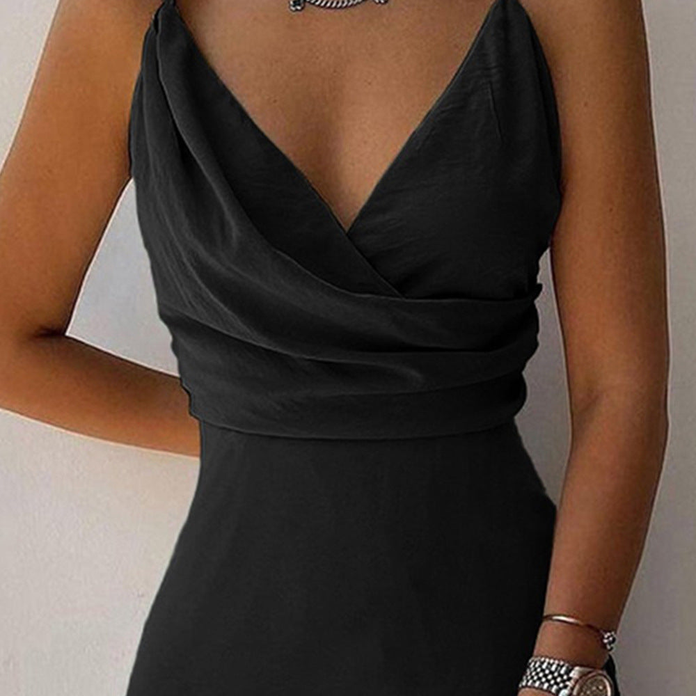 V-Neck Autumn Slit Dress