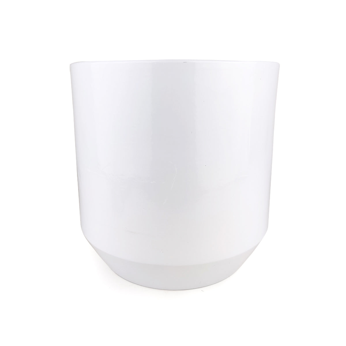 White Ceramic Pot with Wooden Stand