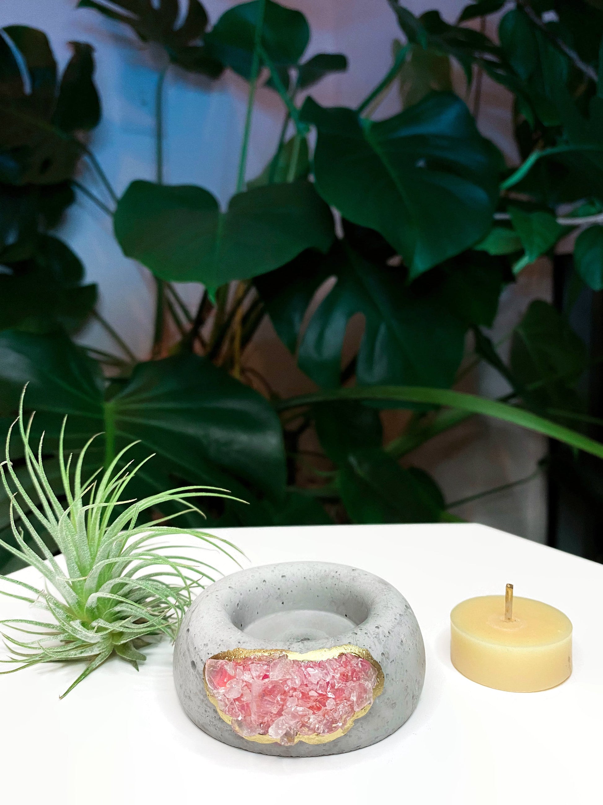 rose quartz air plant Geode Air Plant Holder -Amazonite Crystal Planter