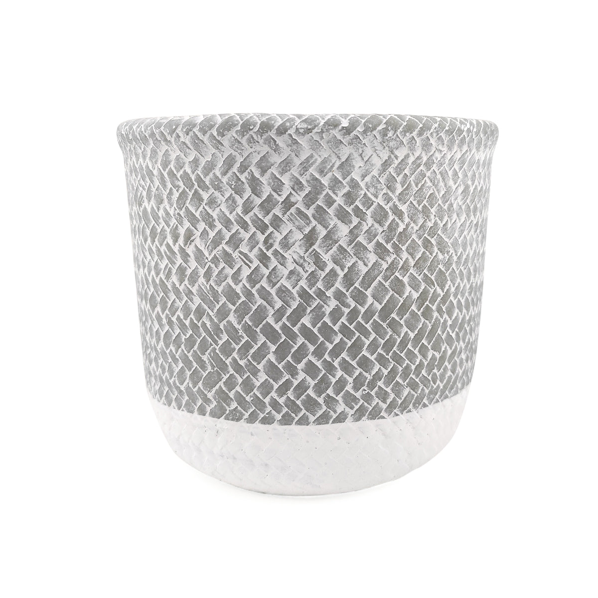 6 inch Reed Grey Round Cement Planter